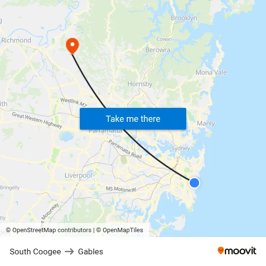 South Coogee to Gables map