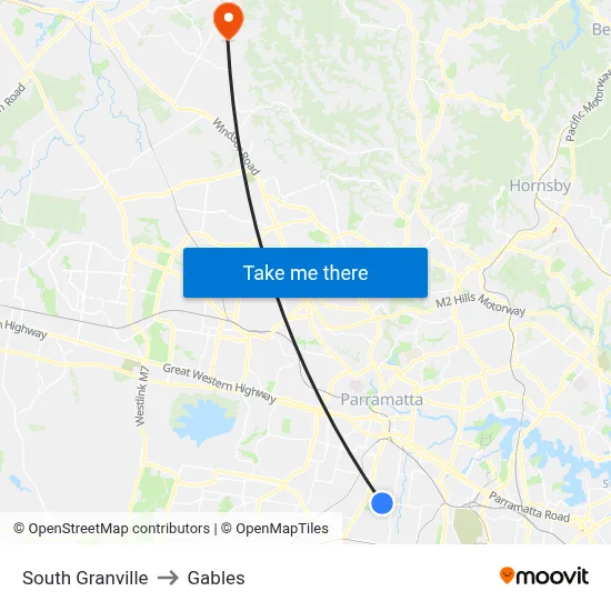 South Granville to Gables map