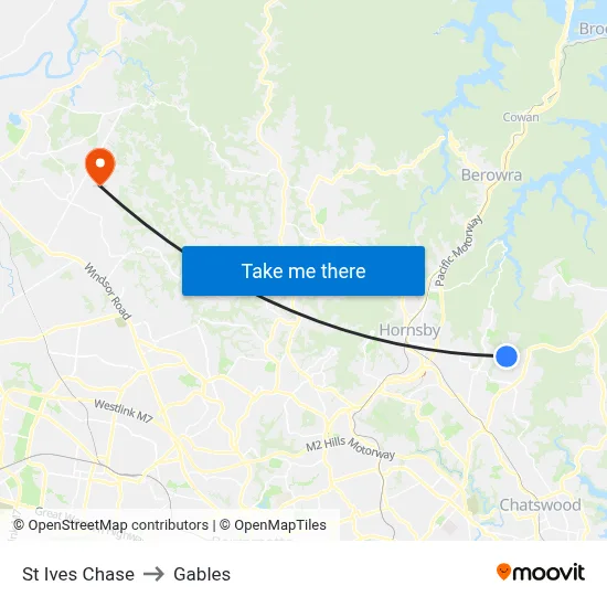 St Ives Chase to Gables map