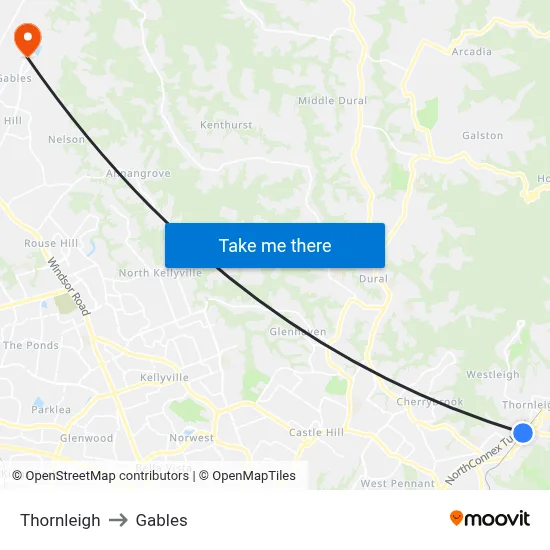 Thornleigh to Gables map