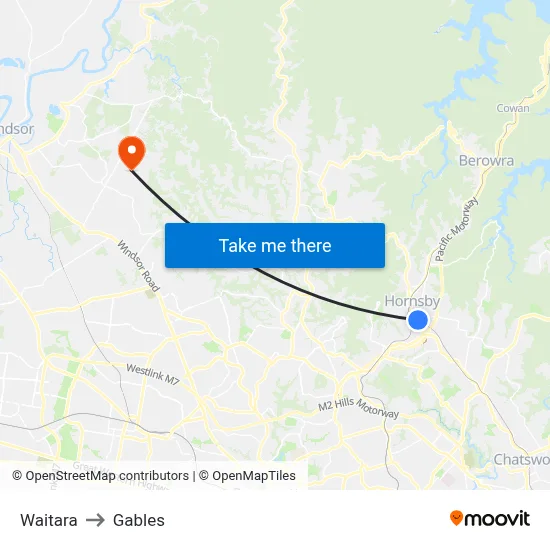 Waitara to Gables map