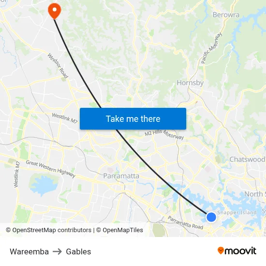 Wareemba to Gables map