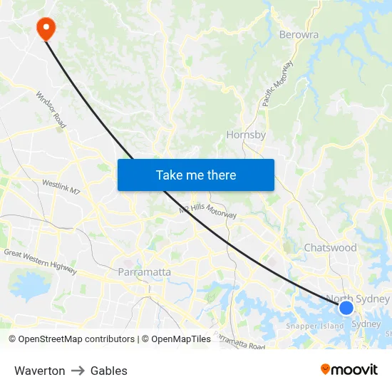 Waverton to Gables map