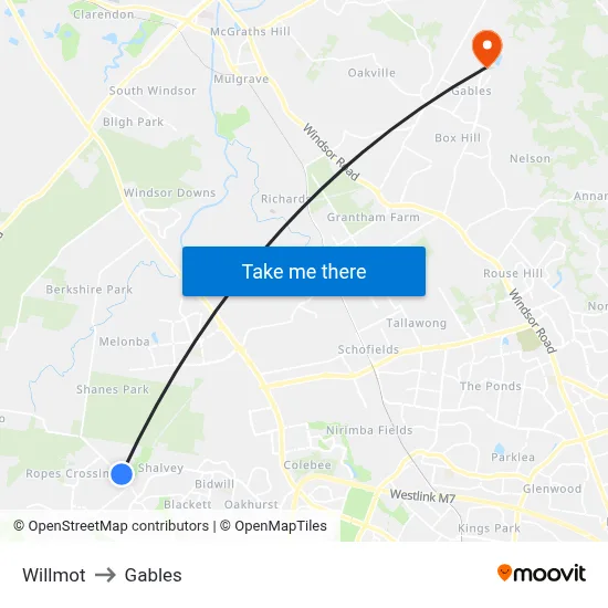 Willmot to Gables map