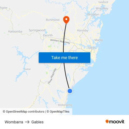 Wombarra to Gables map