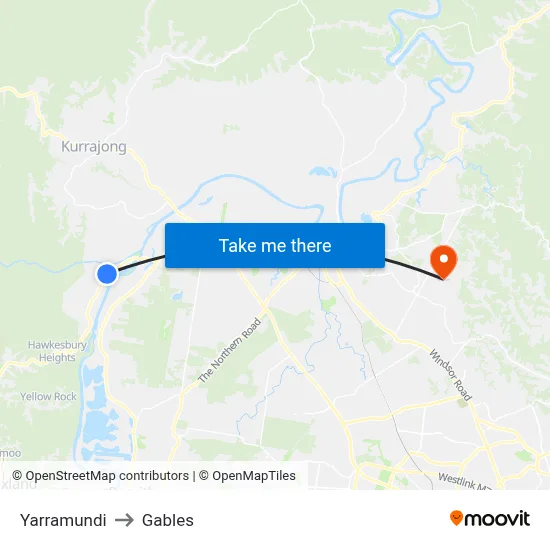 Yarramundi to Gables map