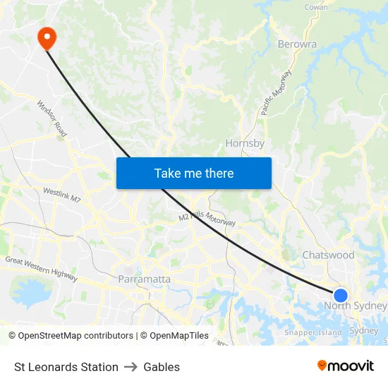 St Leonards Station to Gables map