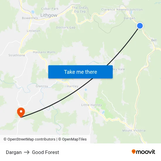 Dargan to Good Forest map