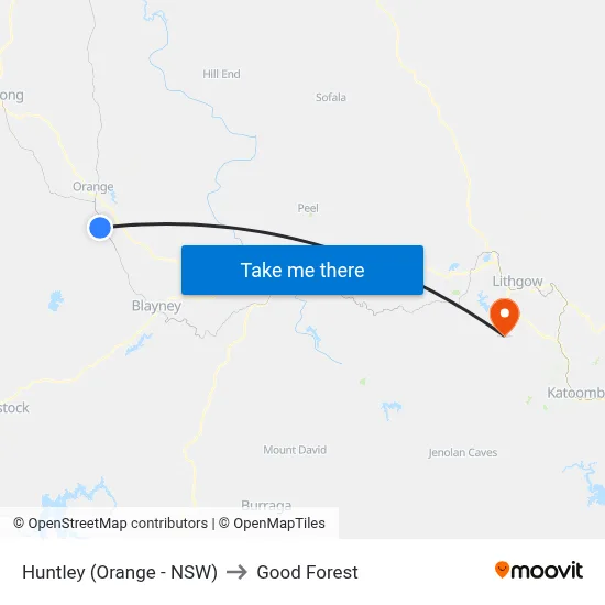 Huntley (Orange - NSW) to Good Forest map