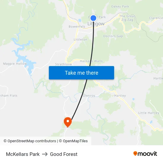McKellars Park to Good Forest map