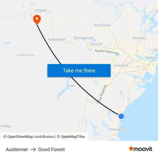 Austinmer to Good Forest map