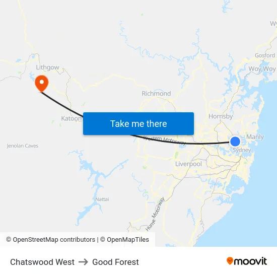 Chatswood West to Good Forest map