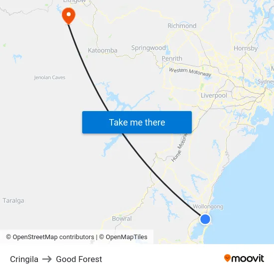 Cringila to Good Forest map