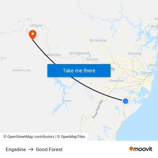 Engadine to Good Forest map