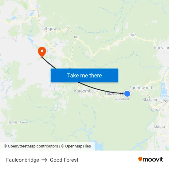 Faulconbridge to Good Forest map
