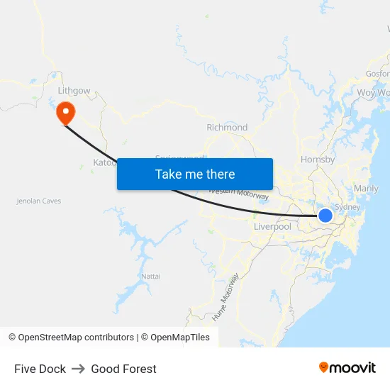 Five Dock to Good Forest map