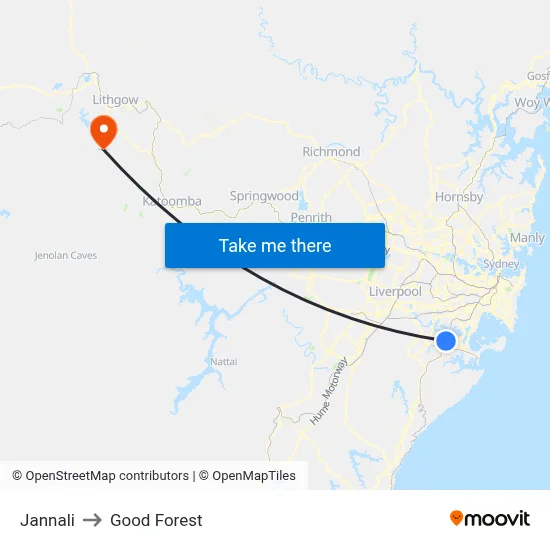 Jannali to Good Forest map