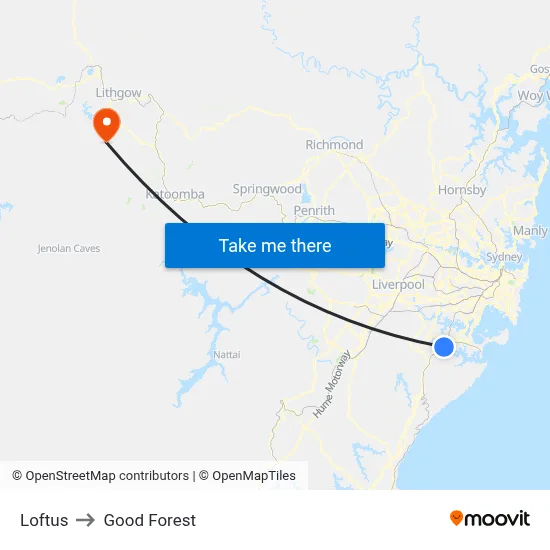 Loftus to Good Forest map