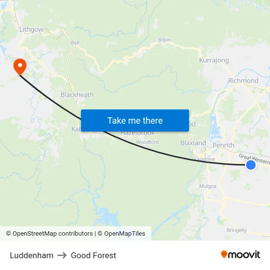 Luddenham to Good Forest map