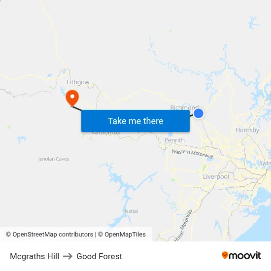 Mcgraths Hill to Good Forest map