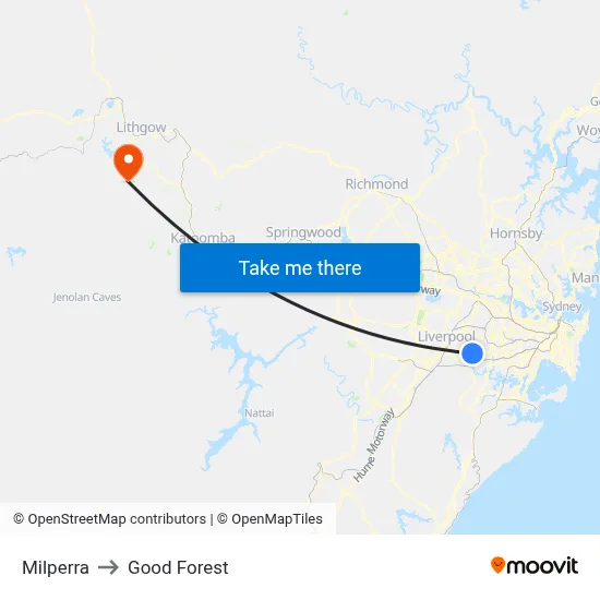 Milperra to Good Forest map