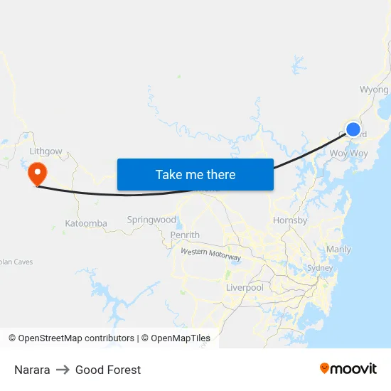 Narara to Good Forest map
