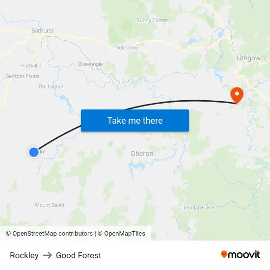 Rockley to Good Forest map