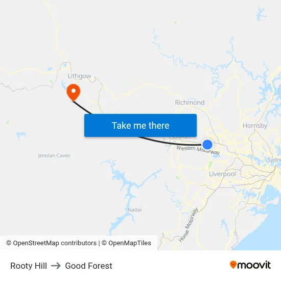 Rooty Hill to Good Forest map