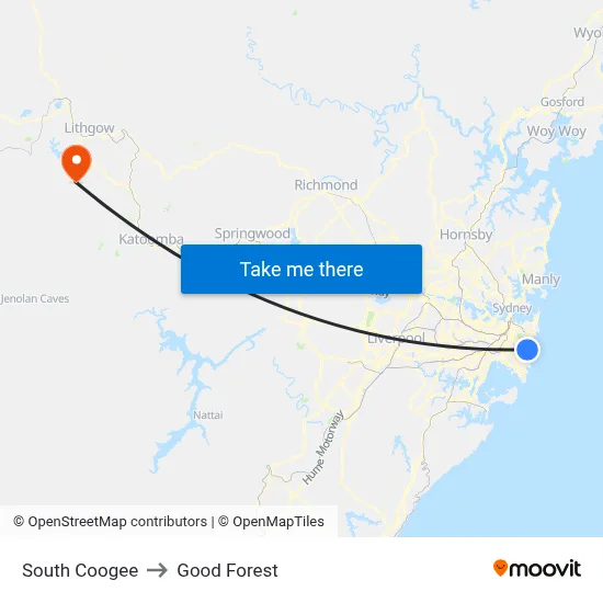 South Coogee to Good Forest map