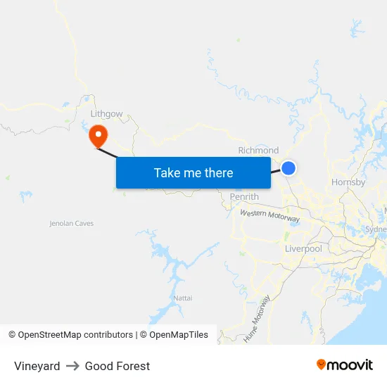 Vineyard to Good Forest map
