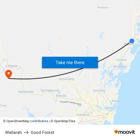 Wallarah to Good Forest map