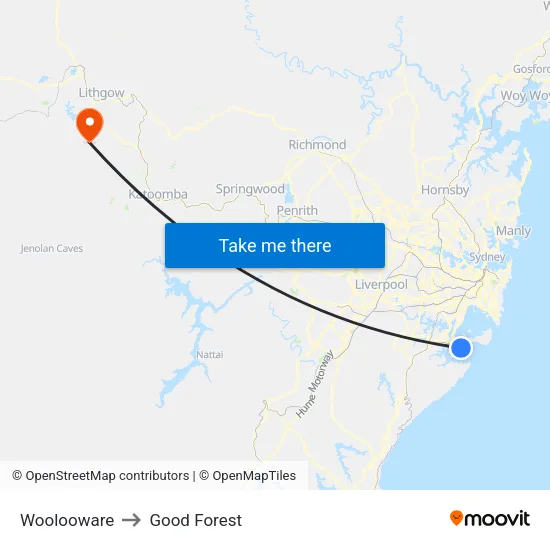 Woolooware to Good Forest map