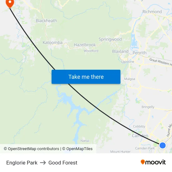 Englorie Park to Good Forest map