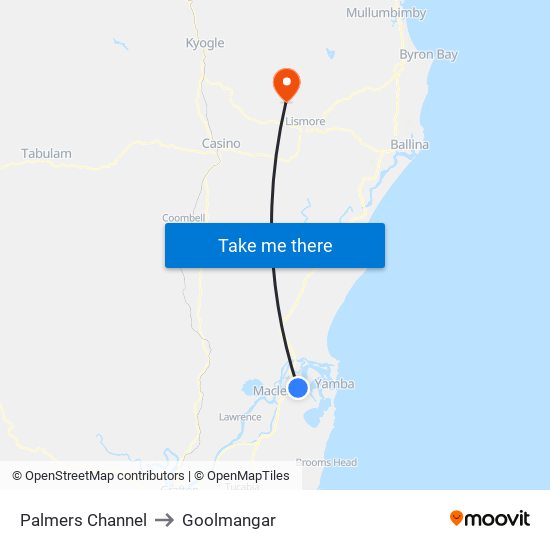 Palmers Channel to Goolmangar map