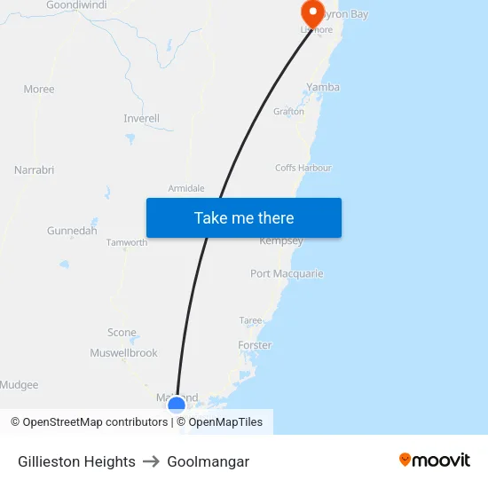 Gillieston Heights to Goolmangar map