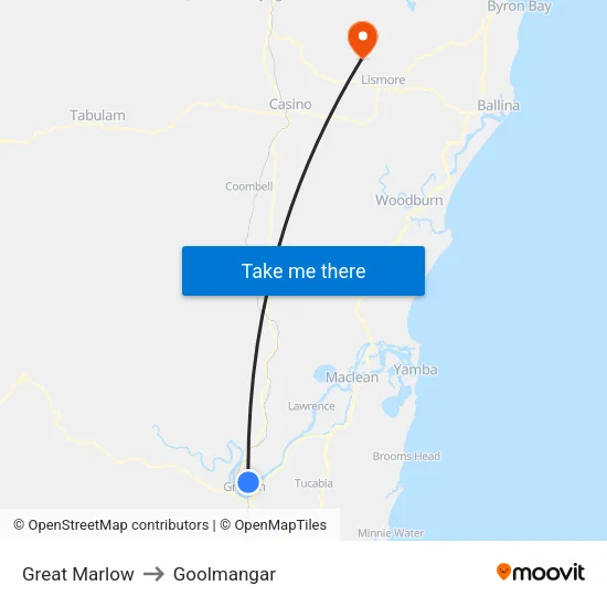 Great Marlow to Goolmangar map