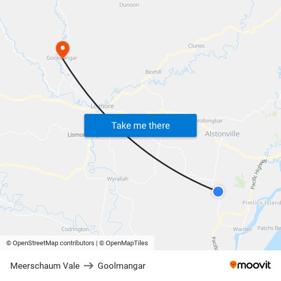 Meerschaum Vale to Goolmangar map