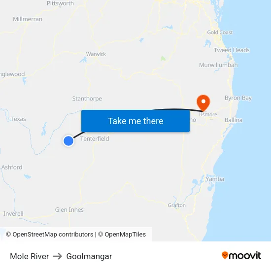 Mole River to Goolmangar map