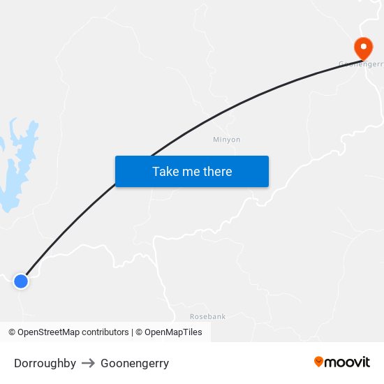 Dorroughby to Goonengerry map