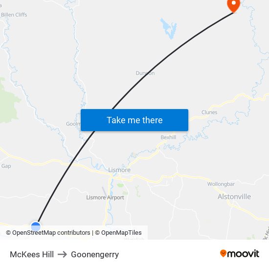 McKees Hill to Goonengerry map