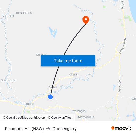 Richmond Hill (NSW) to Goonengerry map