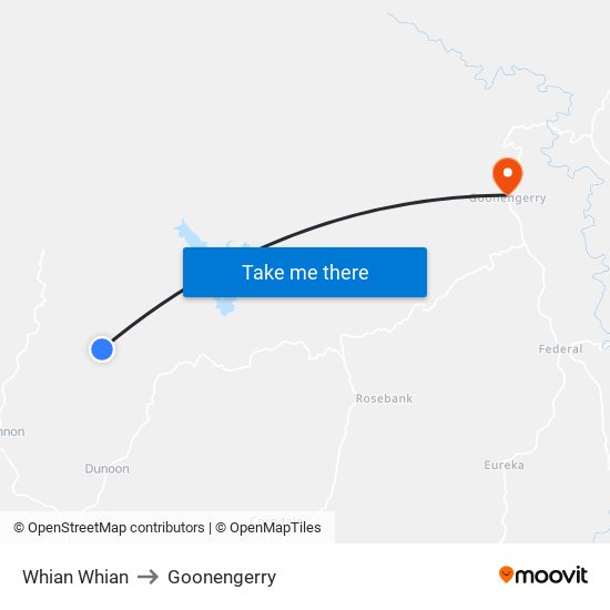 Whian Whian to Goonengerry map