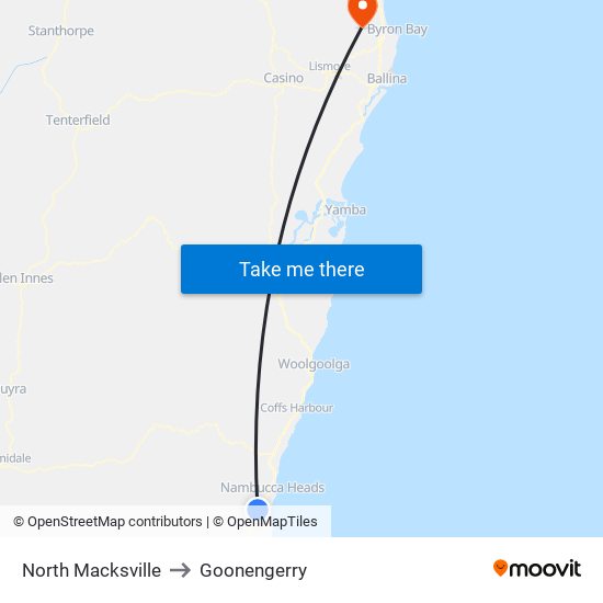 North Macksville to Goonengerry map