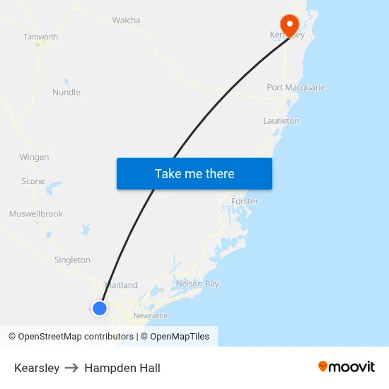 Kearsley to Hampden Hall map