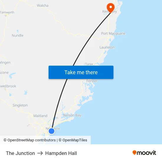 The Junction to Hampden Hall map