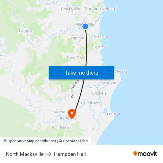 North Macksville to Hampden Hall map