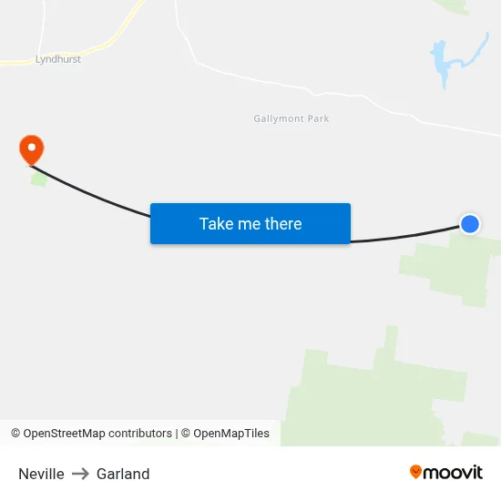 Neville to Garland map