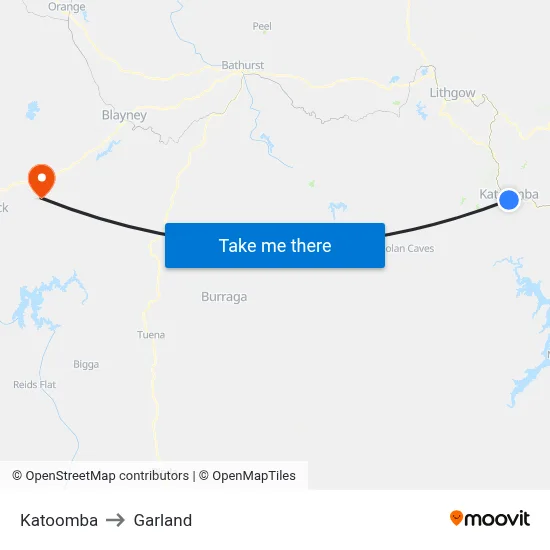 Katoomba to Garland map
