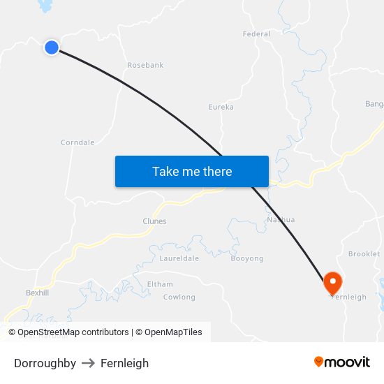 Dorroughby to Fernleigh map