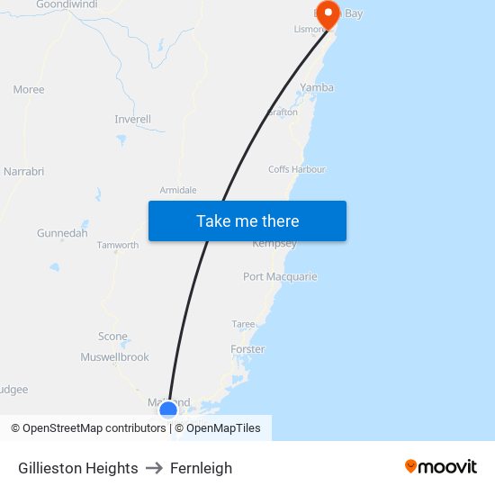 Gillieston Heights to Fernleigh map